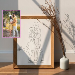Couple Gift, Custom Line Drawing, family portrait, custom cartoon portrait