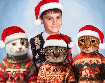 Hund und Frauchen individuelles Portrait, Weihnachtsgeschenk, Geschenk für Hundeliebhaber oder Besitzer
