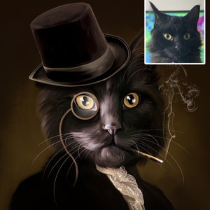 Royal Pet Portrait, Custom Pet Portrait "Gentleman", Custom Cat Painting
