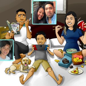 Fathers Day Gift, Custom Cartoon Portrait, Family Portrait, Funny Dad Gift