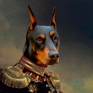 Fathers Day Gift, Custom Doberman Dog Portrait dog lover and owner gift image 1