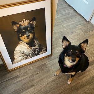 Royal Pet Portrait from Photo, Custom Dog Portrait, Custom Pet Painting, Pet Memorial Gift