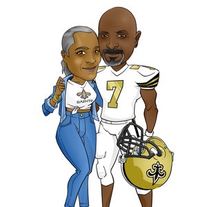 Regalo per tifosi di football americano, ritratto personalizzato del cartone animato, regalo per gli amanti del calcio, regalo NFL
