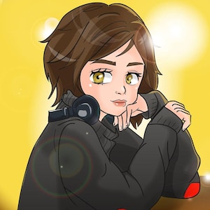 Custom Anime portrait - personalized Valentines day gift for her