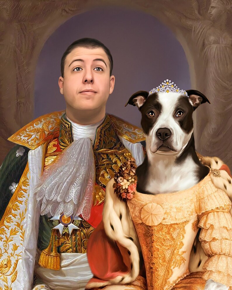 Husky Dog Male Owner Gift Custom Royal Pet Portrait Husky Etsy