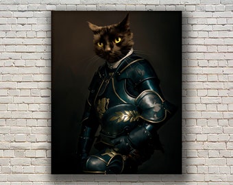 Regal Cat Portrait, Knight Pet Portrait, Royal Pet Portrait, Renaissance pet, Pet Lover Gift