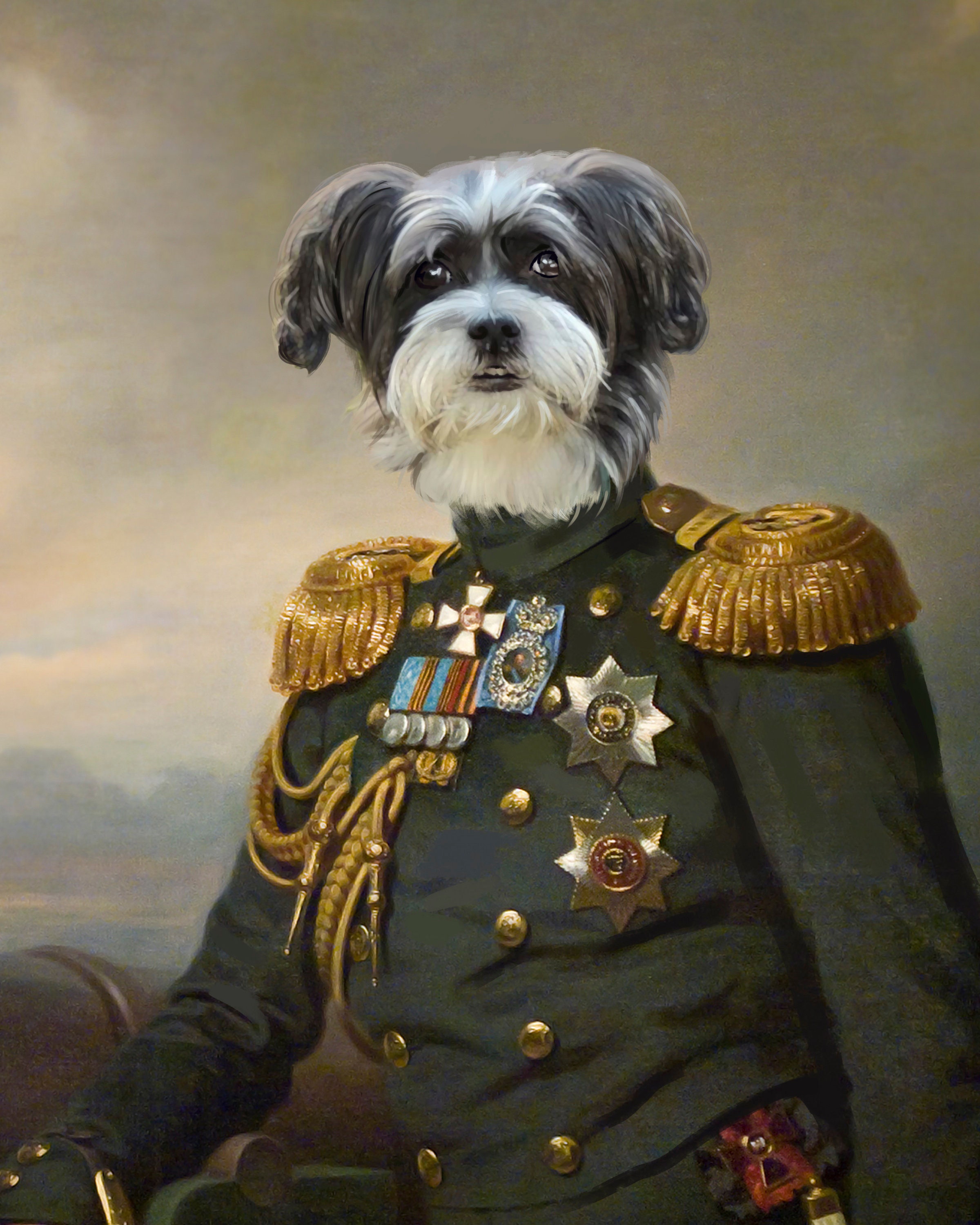 Custom pet portrait regal dog portrait pet lover gift. Etsy