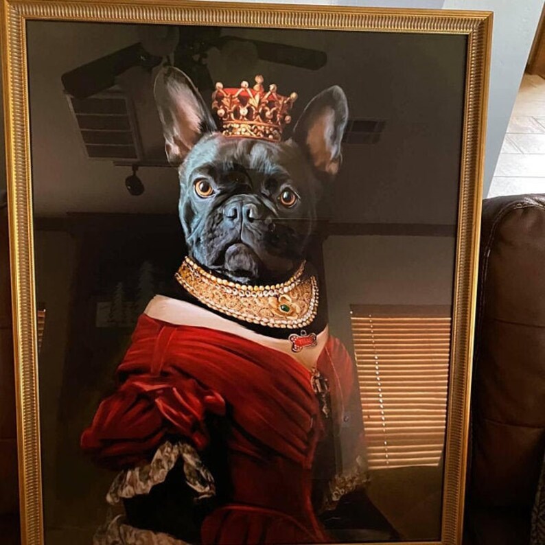 French Bulldog Royal Pet Portrait Custom Pet Portrait Etsy