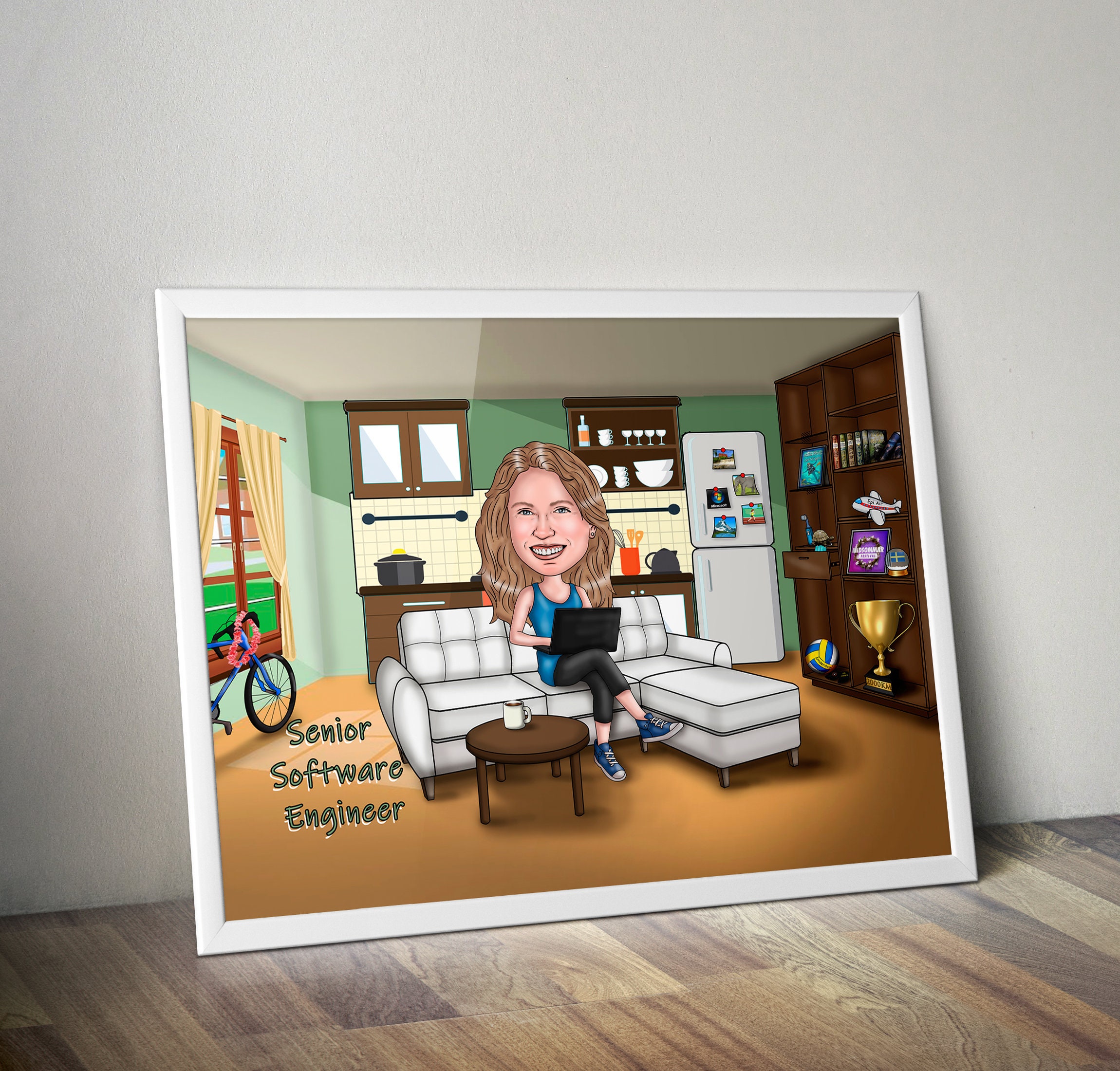 Software Engineer Gift - Custom Caricature Portrait, Programmer Gift ...
