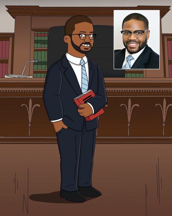 Lawyer Attorney Gift Custom cartoon personalized portrait Etsy