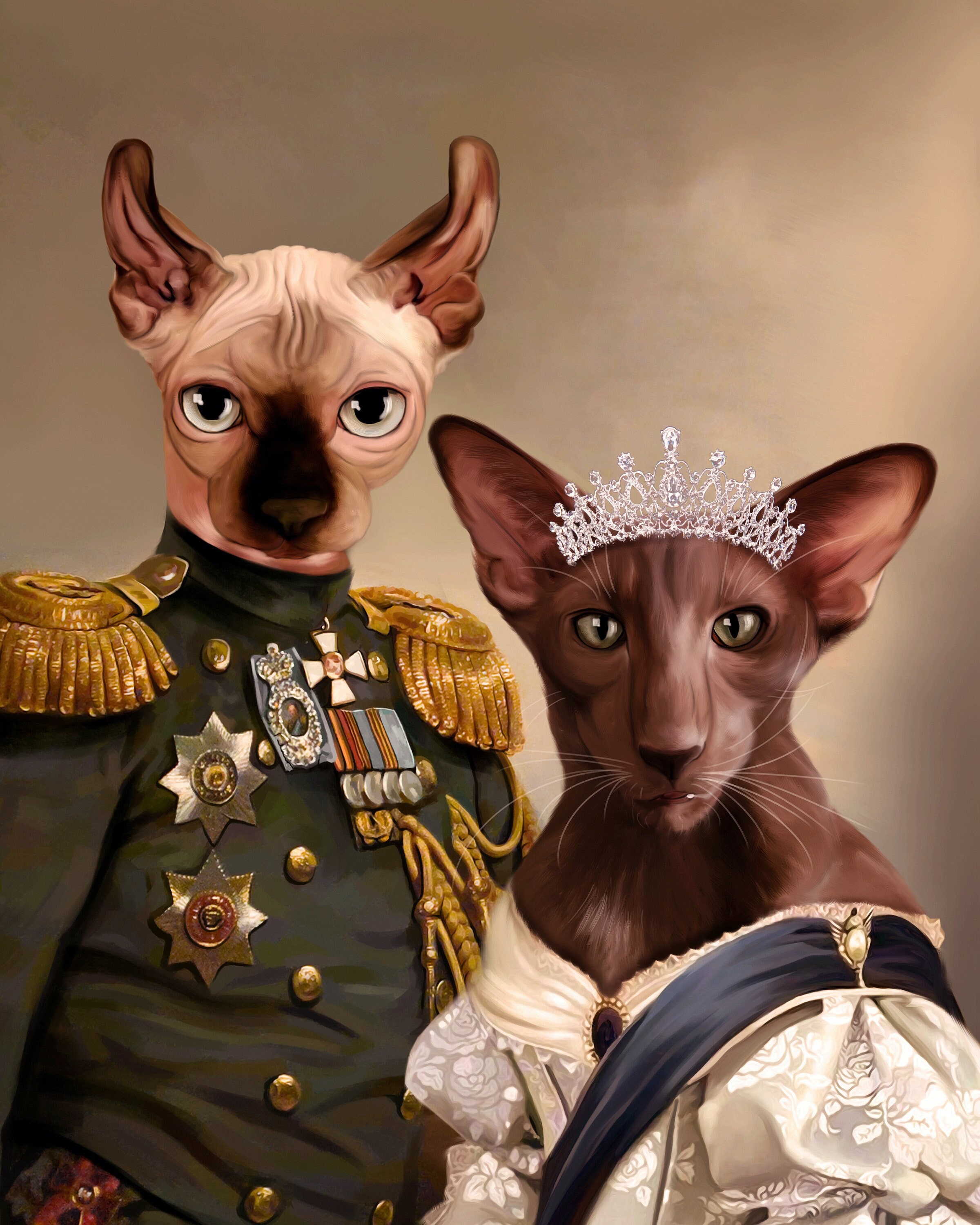 Oriental Shorthair Cat Regal Portrait Pet Royal Portrait - Etsy New Zealand