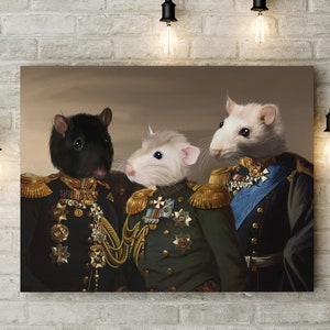 Custom Rat Portrait, custom pet portrait, rat lover gift, regal pet portrait, Christmas gift for rat owner image 2