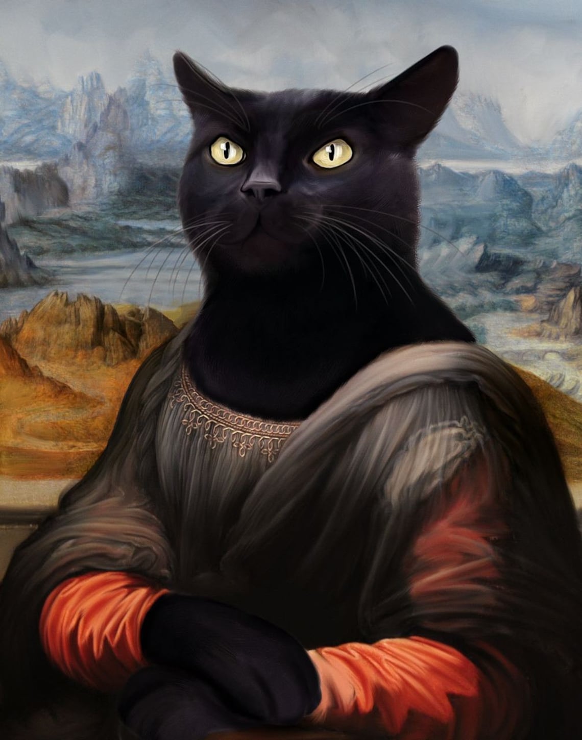 Your Cat as Mona Lisa Custom Princess Cat Portrait Gift for - Etsy