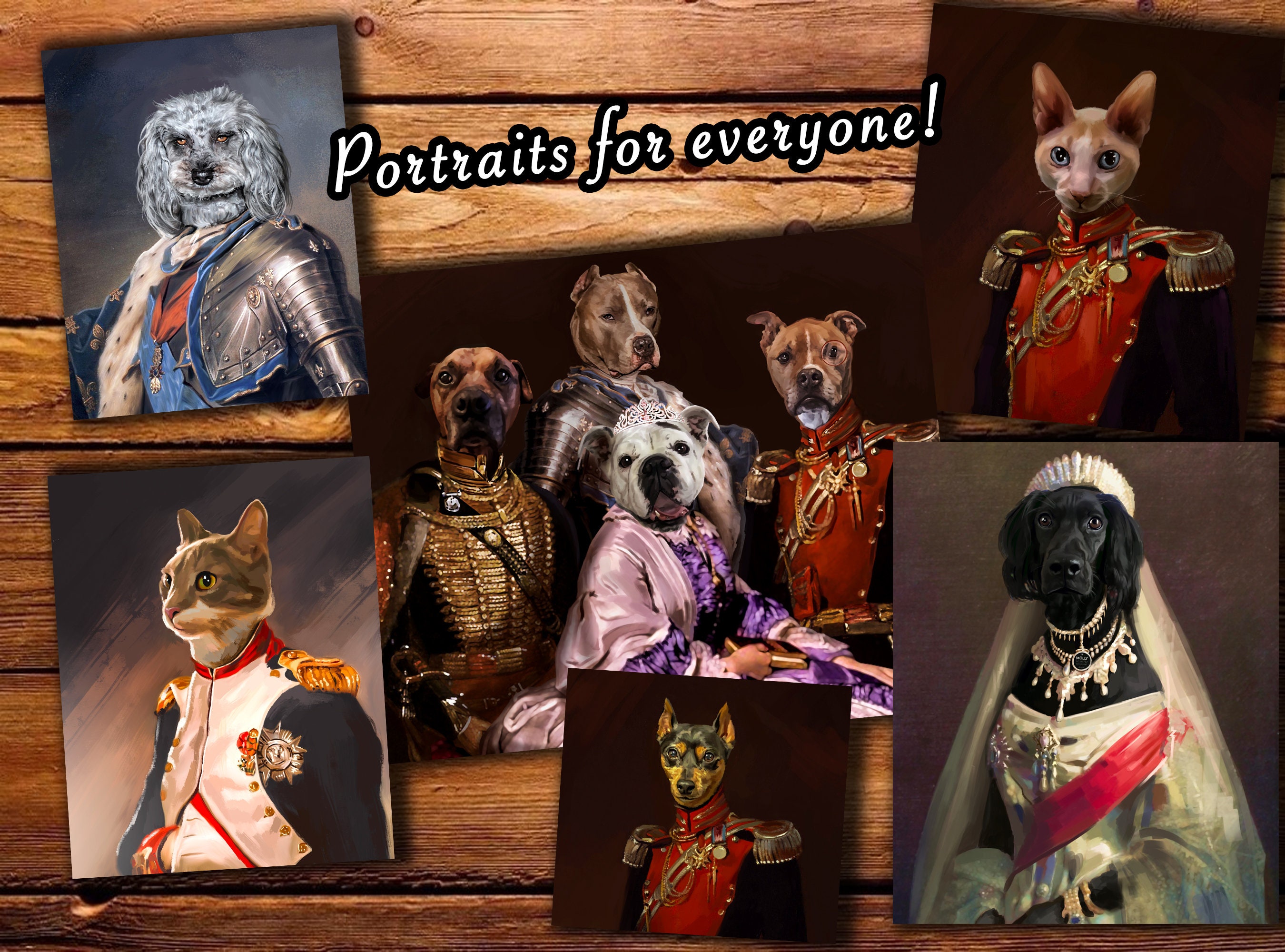 Dogs Queen Custom Royal Portrait. Dog art. Gift for Dog lovers | Etsy