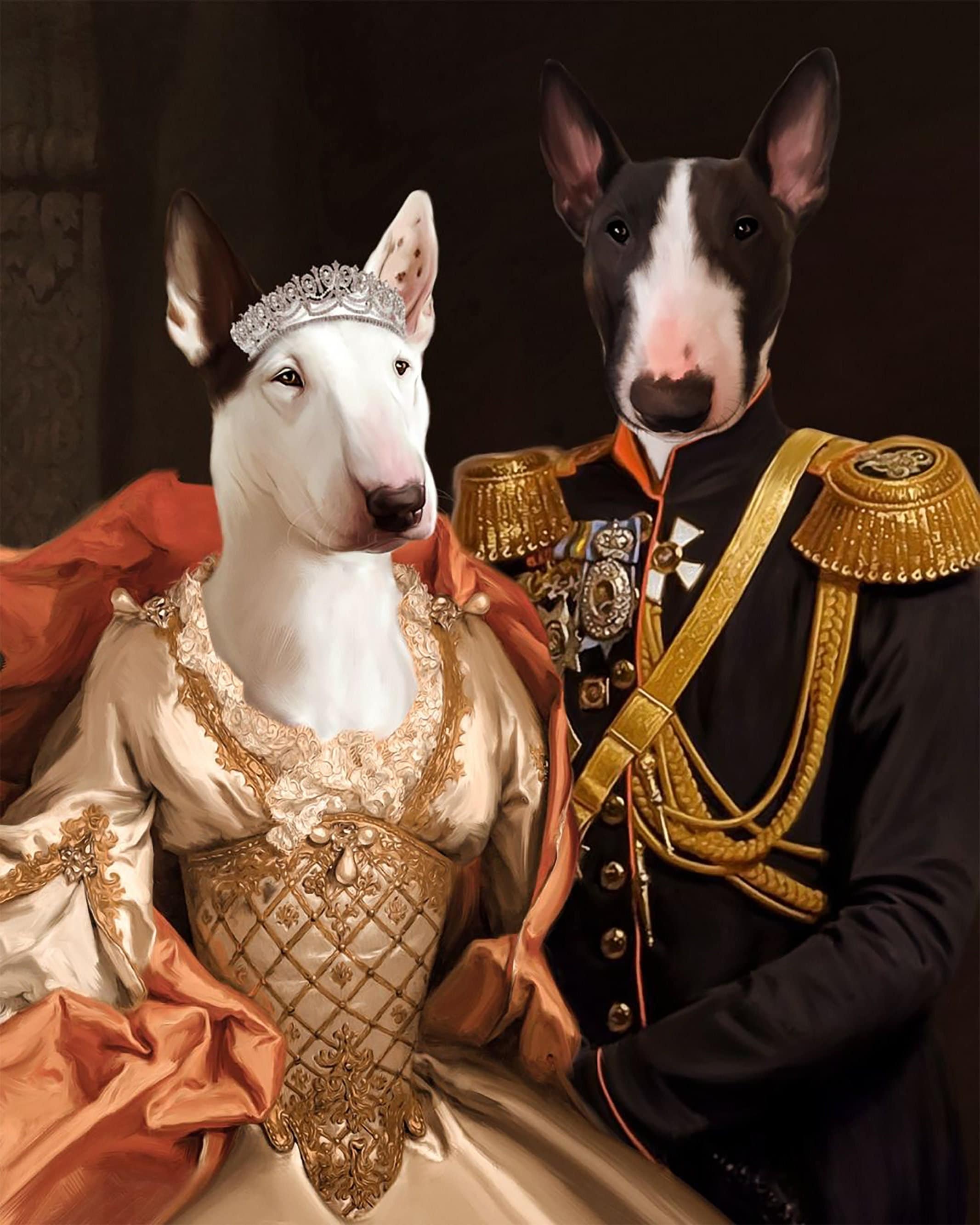 Bull Terrier Royal Portrait Custom Pet Portrait Bull Terrier Gift Bull Terrier Owner Gift Etsy