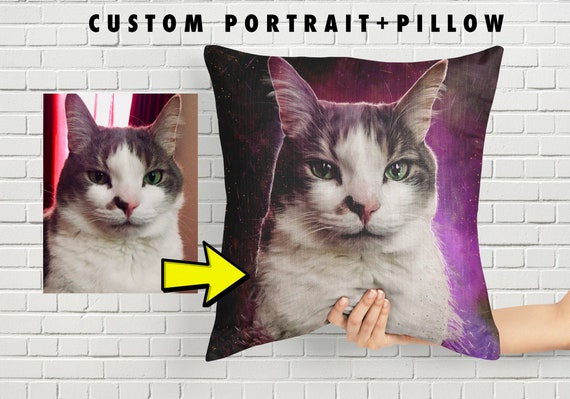 Custom cat face pillow discount