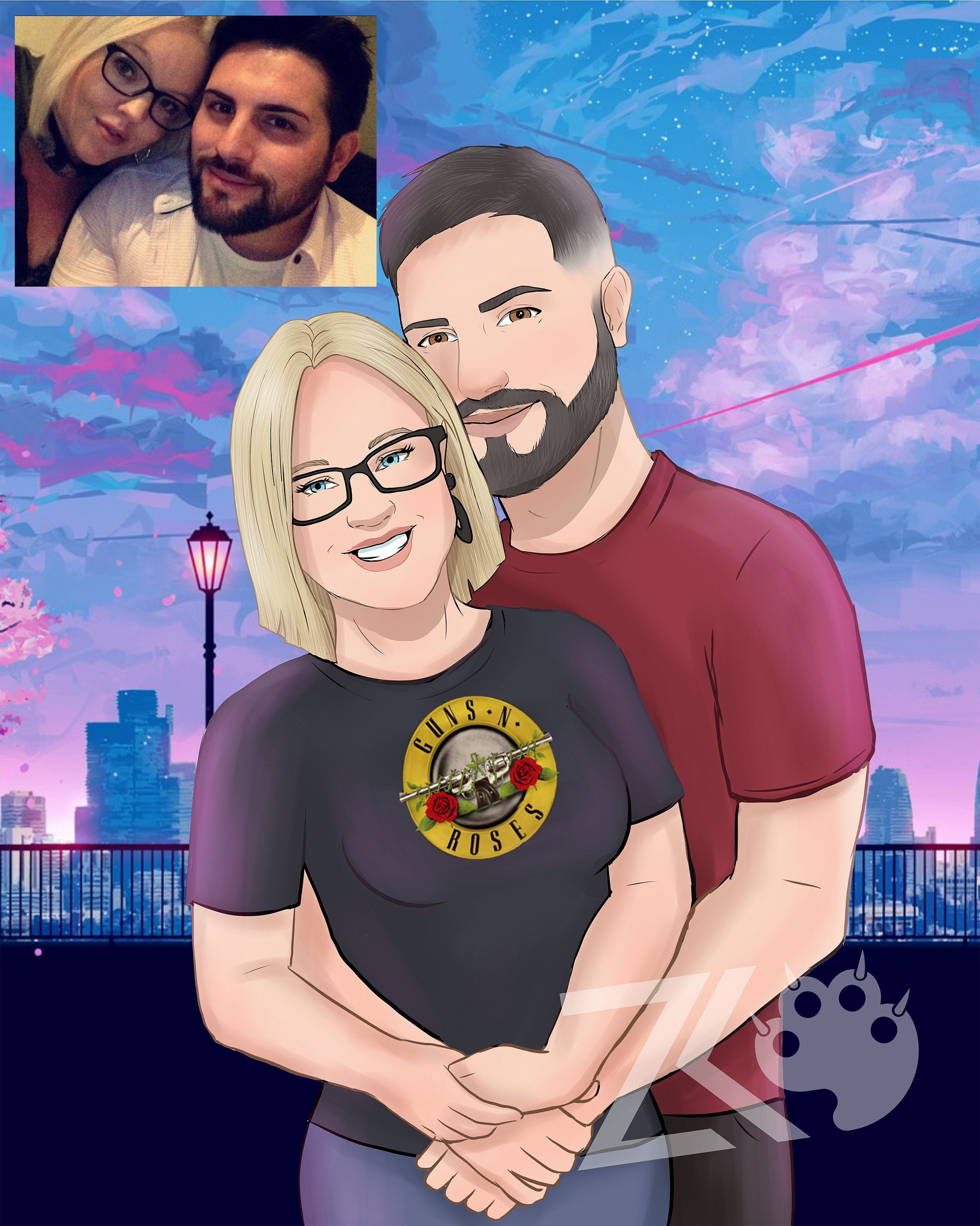couple-portrait-cartoon-anime-portrait-little-cute-decorations-custom