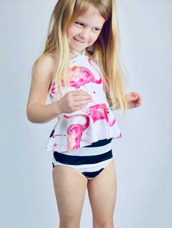 girls high waisted swimsuit