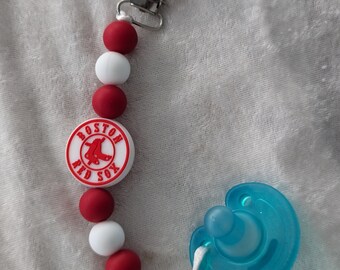 Boston Red Sox Baby Pacifier clip