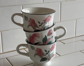 Vintage Mikasa Continental silk flowers (F3003) footed tea cup