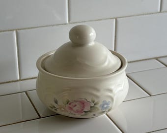 Vintage Pfaltzgraff Tea Rose Stoneware Lidded Sugar Dish