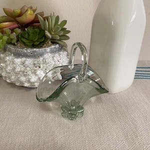 Vintage Glass Basket, Decorative