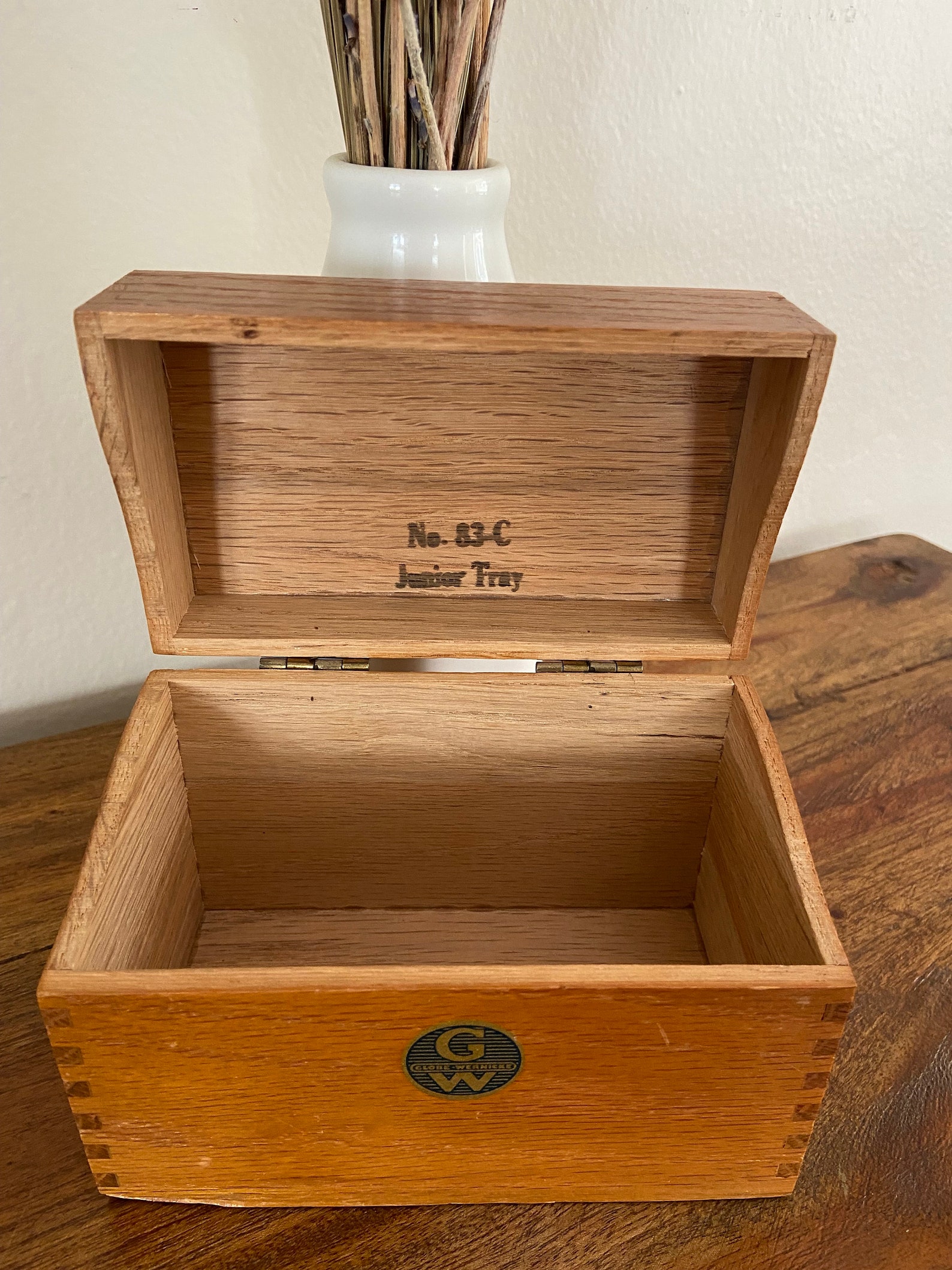 Vintage Globe Wernicke File Box, Card Box, Recipe File, Globe Wernicke
