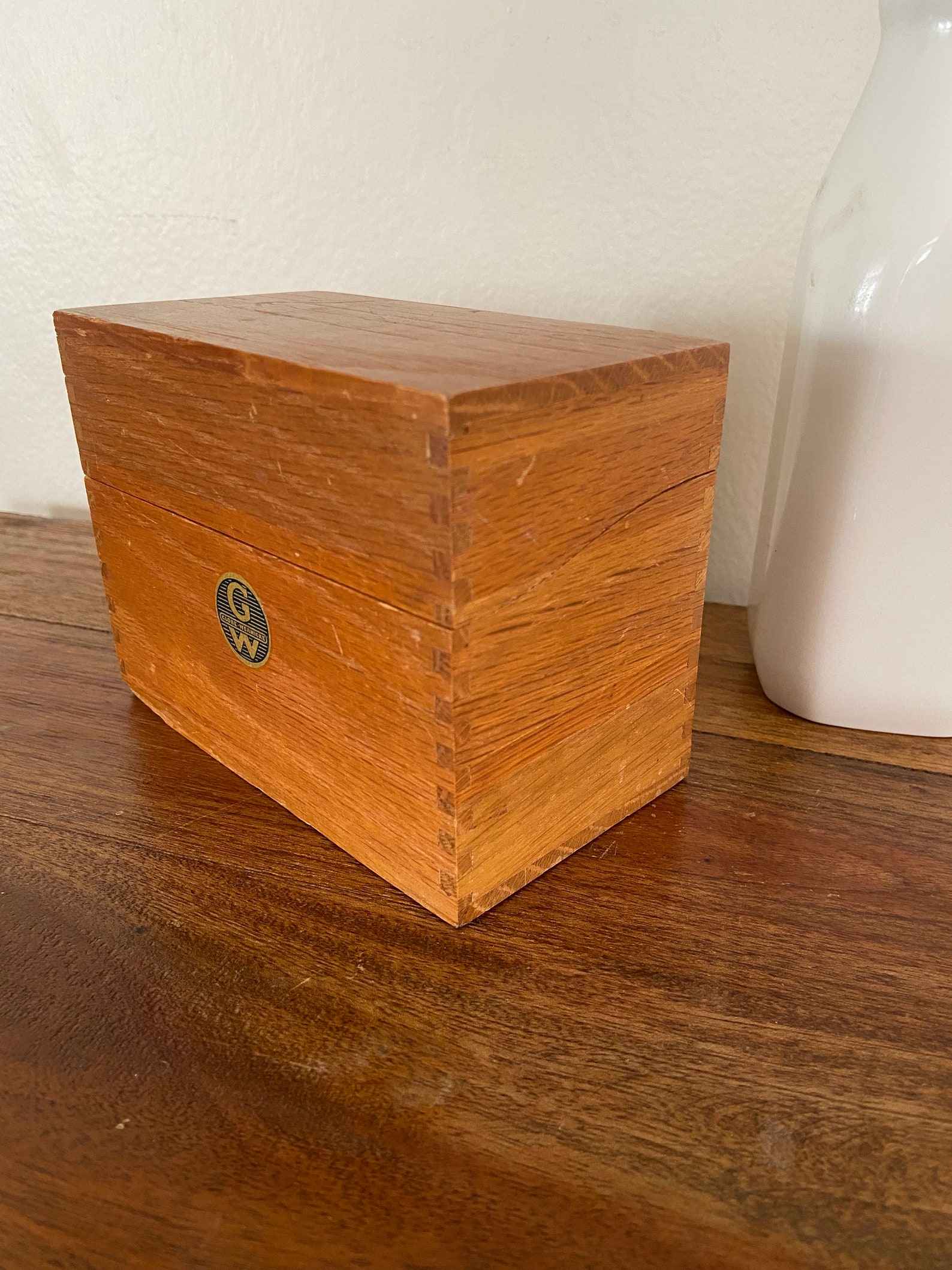 Vintage Globe Wernicke File Box, Card Box, Recipe File, Globe Wernicke