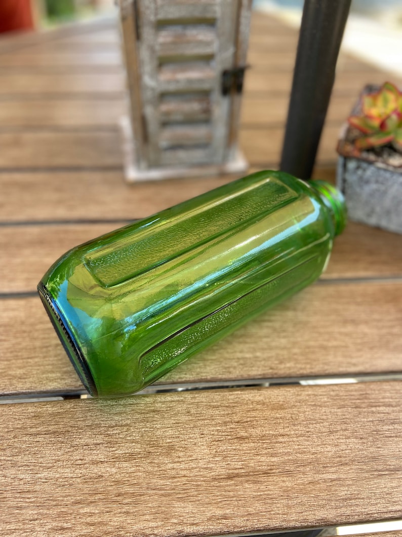 Vintage Emerald Green Glass Water/juice Bottle Etsy