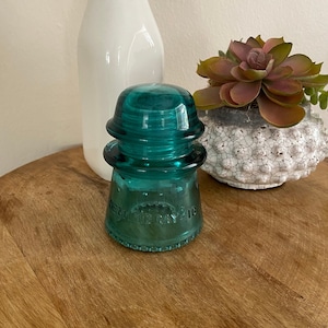 Antique Hemingray No. 16 Teal Glass Insulator