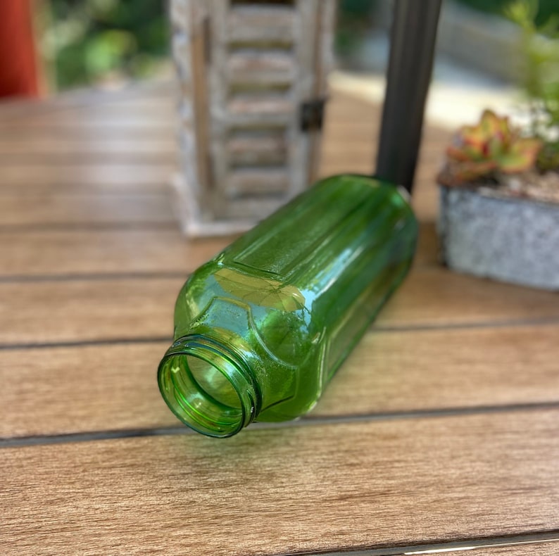 Vintage Emerald Green Glass Water/juice Bottle Etsy