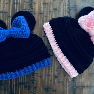 Minnie Mouse Inspired Messy Bun Hat, Minnie Mouse Hat image 3