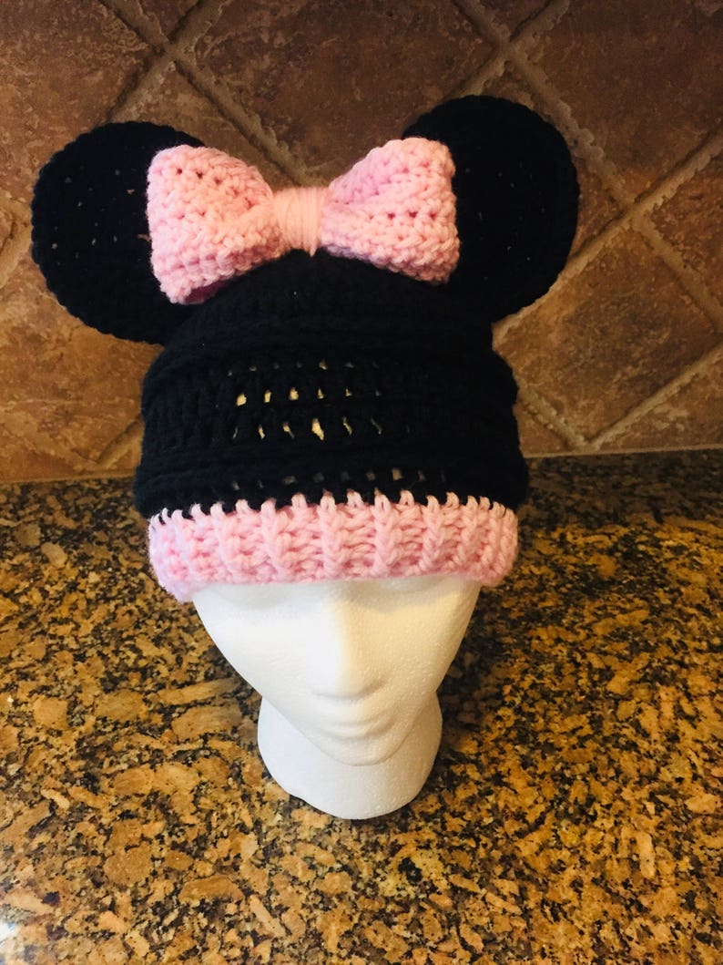 Minnie Mouse Inspired Messy Bun Hat, Minnie Mouse Hat image 7