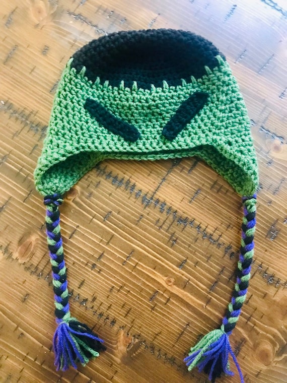 Crochet Hulk Inspired Hat Superhero Hat 