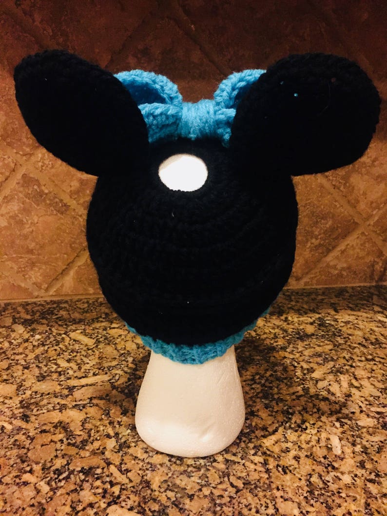 Minnie Mouse Inspired Messy Bun Hat, Minnie Mouse Hat image 6