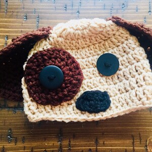 Crochet Puppy Hat and Diaper Cover Photo Prop image 3