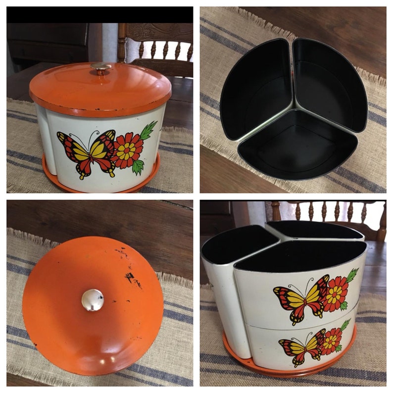 Vintage 1960s lazy Susan Canister set Etsy