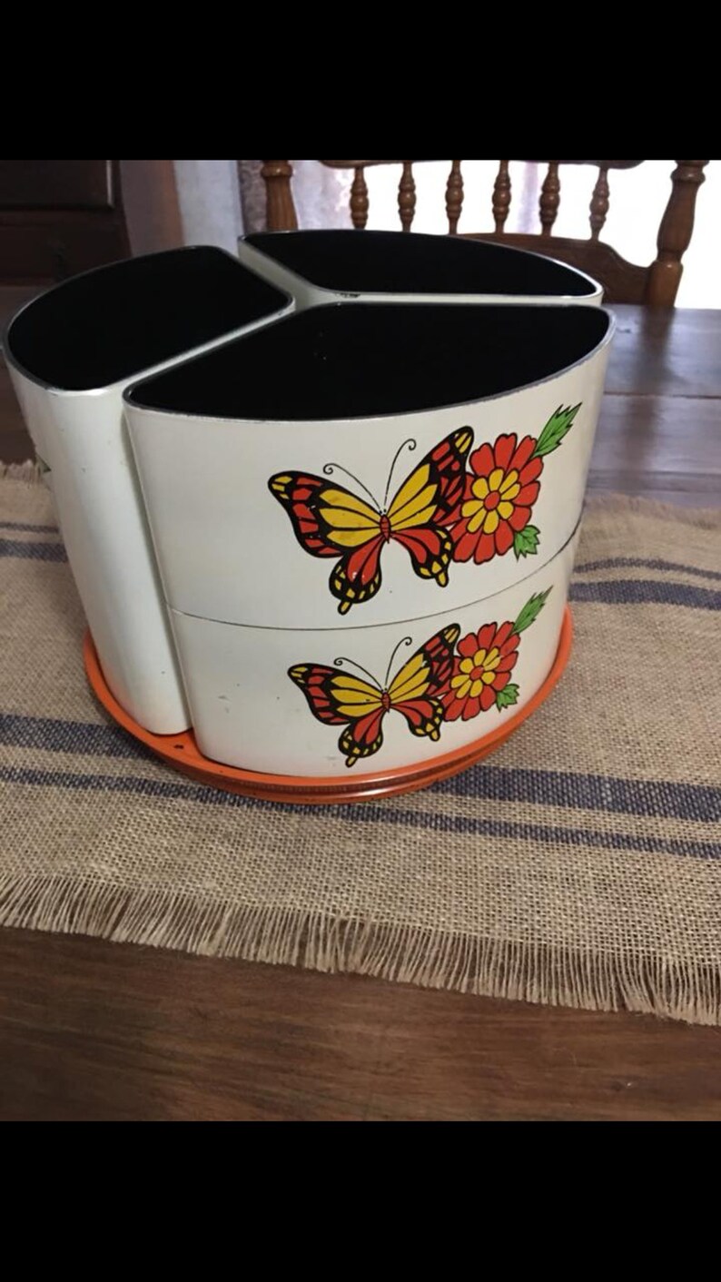 Vintage 1960s lazy Susan Canister set Etsy