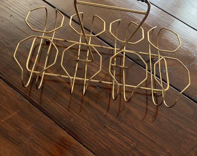 Vintage Glass Caddy for a Set of Eight Etsy