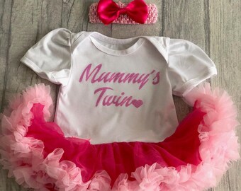 White Glitter Course I’m cute seen Mum Sequin HB MUMMYS PRINCESS TUTU ROMPER