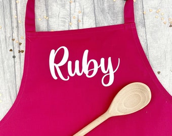 Personalised Children's Baking Apron, Custom Name Kids Cooking Apron, Mini Chef Keepsake Gift, Birthday Present, Boys and Girls Apron