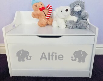 wooden elephant toy box