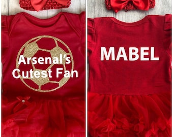 personalised arsenal baby grow