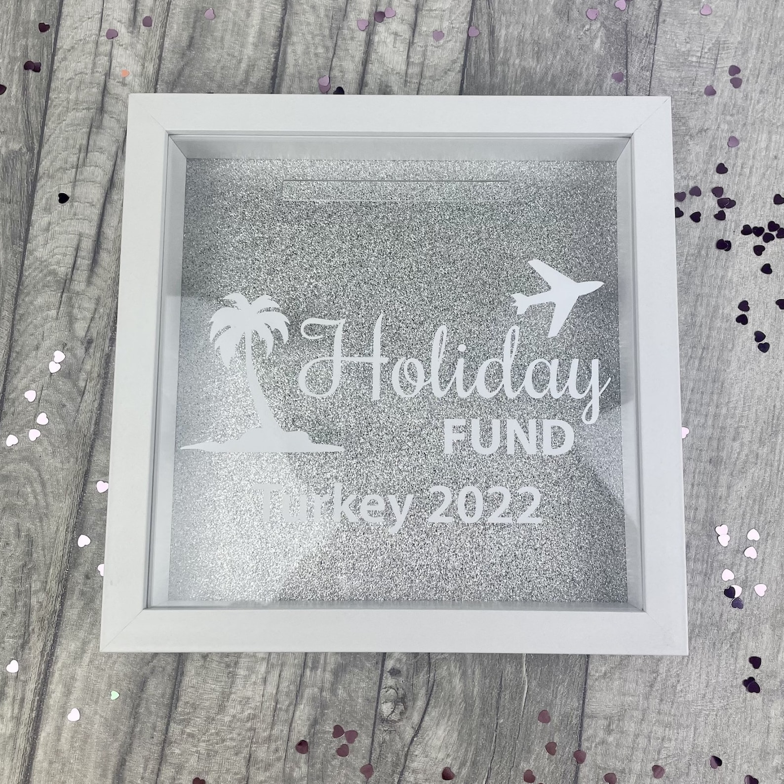 Personalised Holiday Fund Money Box Frame Custom Saving Etsy