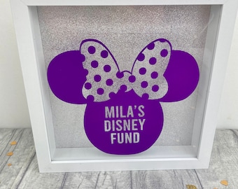 Personalised Fund Money Box Frame, Saving Holiday Gift, Newborn Princess Dream Saving Present Colour Design
