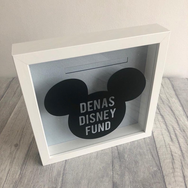 Personalised Mickey Mouse Disney Fund Money Box Frame Disney Etsy