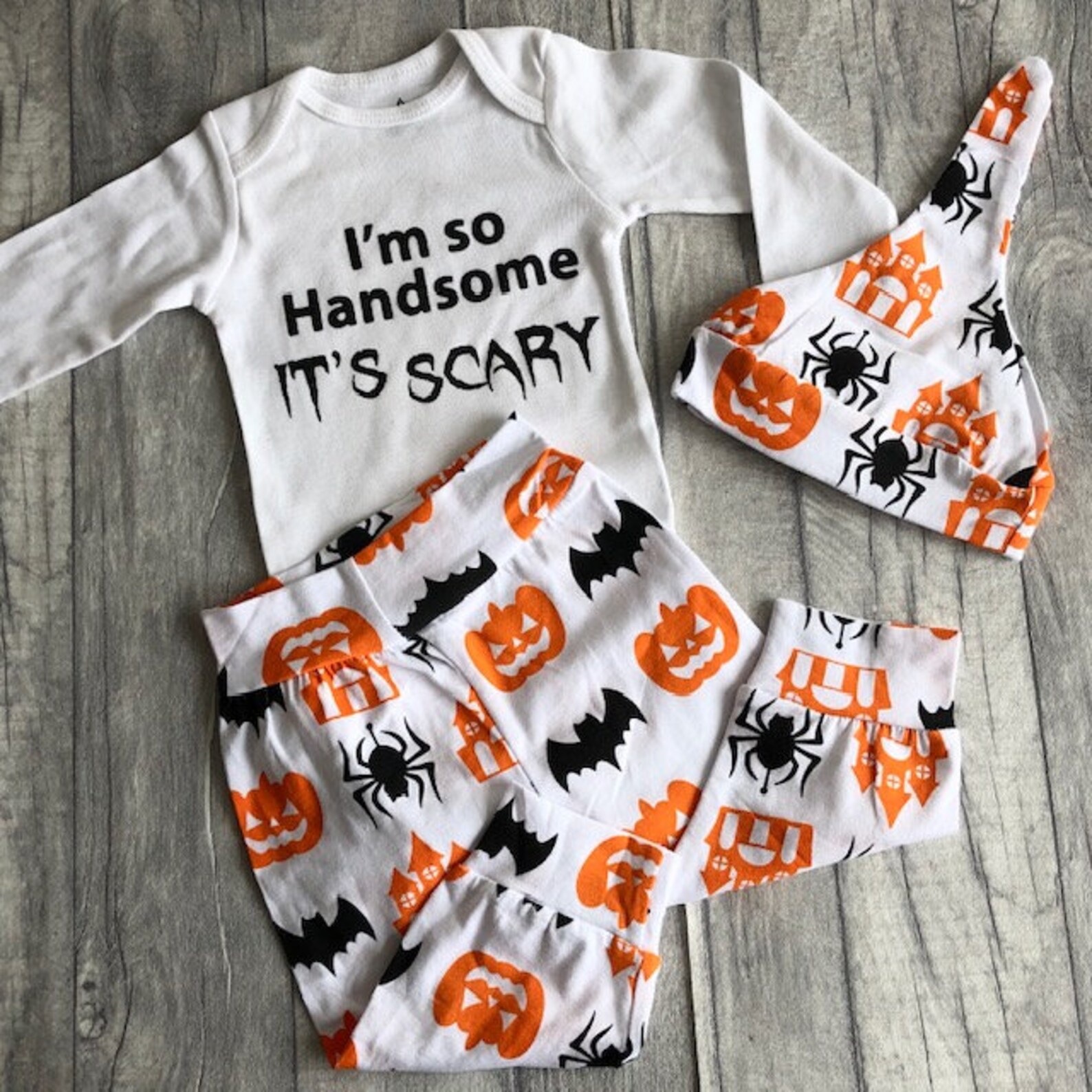 Baby Boys Halloween Costume Outfit Set I'm so Handsome Etsy