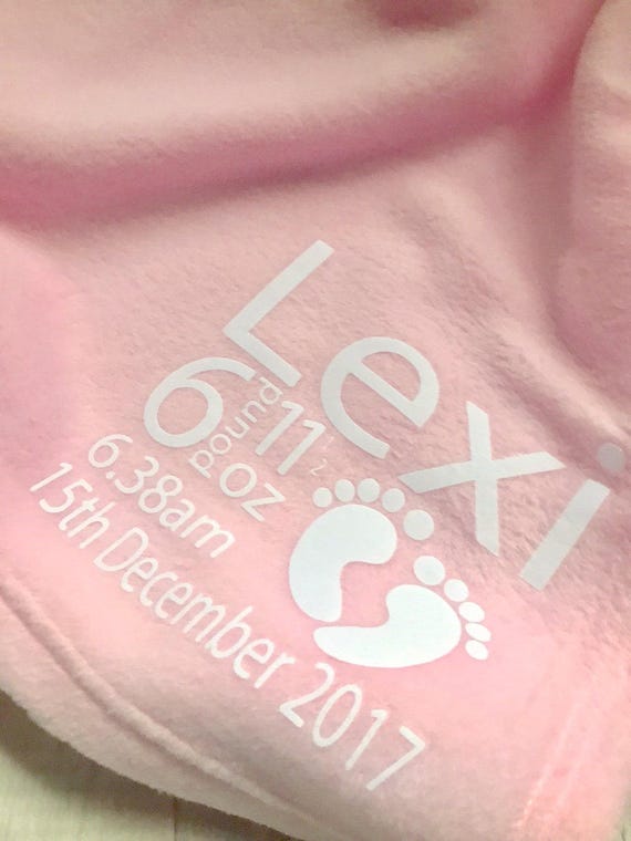 PERSONALISED FLEECE BLANKET GIRL//BOY BABY PINK//BLUE GIFT VARIOUS DESIGNS//COLOURS