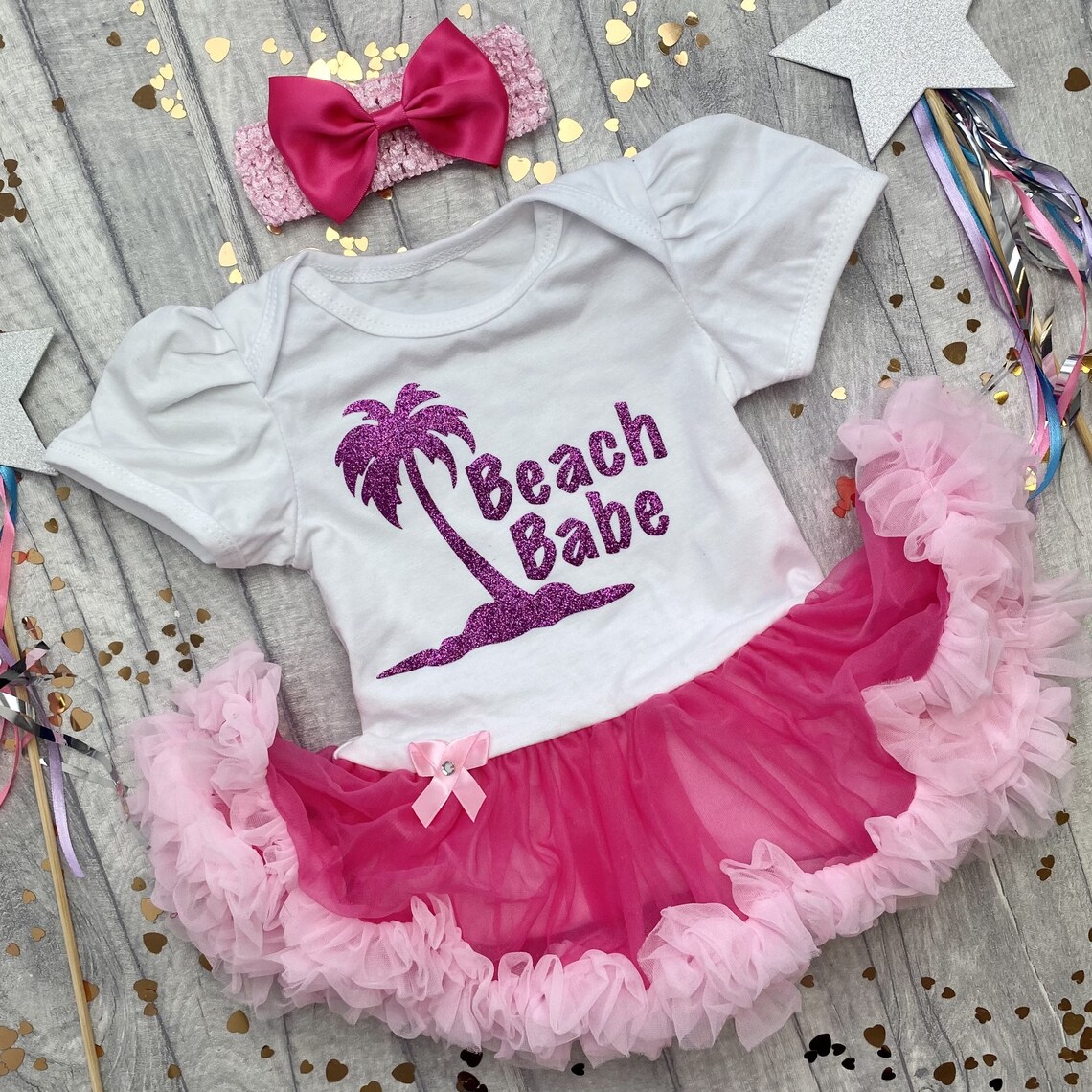 Baby Girl's Beach Babe Summer Outfit Newborn Tutu romper Etsy
