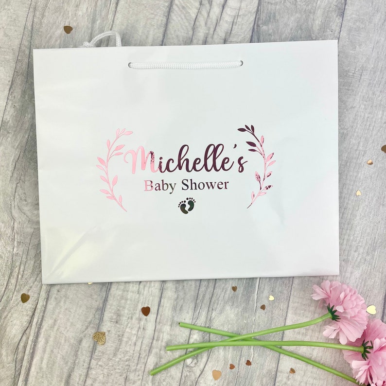 Personalised Baby Shower Gift Bag Luxury White Gift Bag Mum Etsy UK